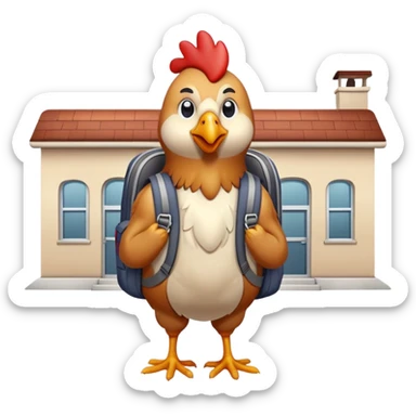 Chicken that’s going to school, but he never goes to school sticker