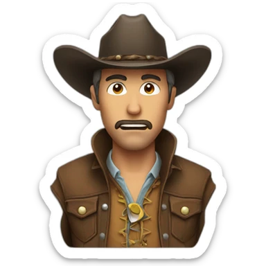 salivating cowboy sticker