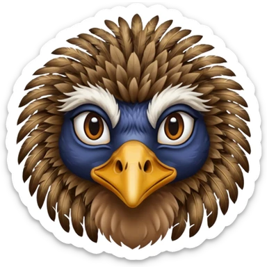 Emu face close up  sticker