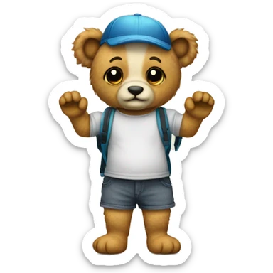 osito de peluche disfrazado de abejita con chanclas sticker