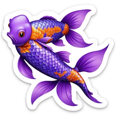 Koi Fish purple  sticker