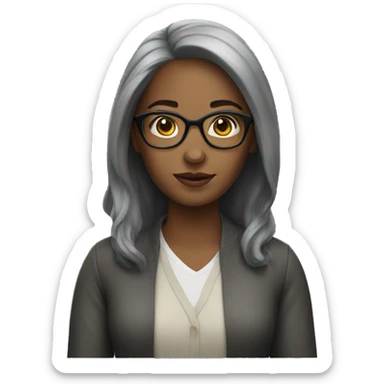 Woman wth glasses sticker