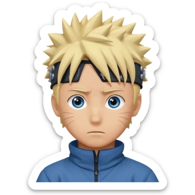 Naruto Anime style boy head sticker