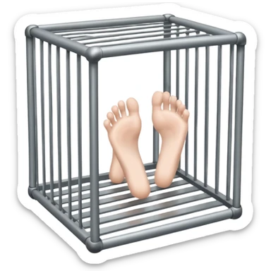 Feet in cage sticker