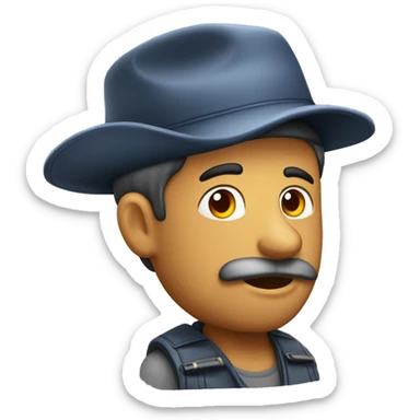 Hombre calvo con gorra sticker