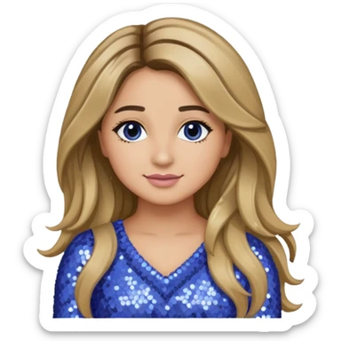 Ally Brooke from Fifth Harmony with long dark blonde hair, periwinkle sequin outfit sticker