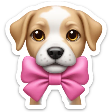 Doggy with a bow pink  sticker