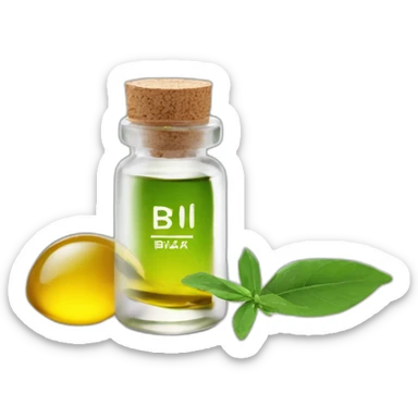 essential oils next to un bazar de bienestar text sticker