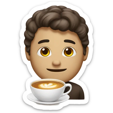 Hello con un cafe sticker