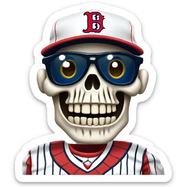 Skeleton wearing Boston Redsox shirt sticker