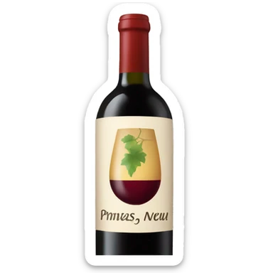 wine bottle that has neuf as the title  sticker