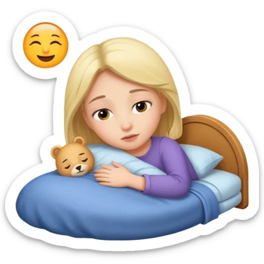 Girl going to sleep sticker