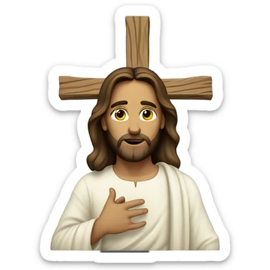 Jesus with a cross  sticker