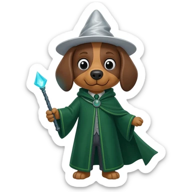 Dog wizard sticker