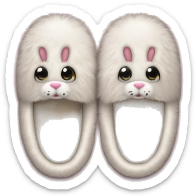 comfy fuzzy bunny slippers sticker