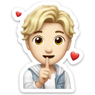 K-pop idol doing K-pop heart sticker