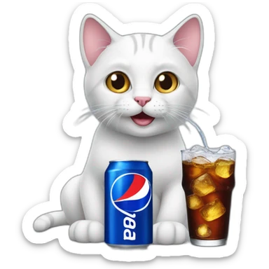 Cat drink pepsi sticker