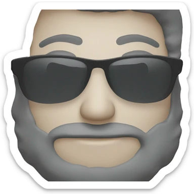 black sunglasses with a white glow sticker