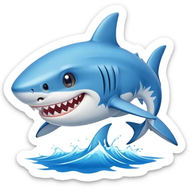 A shark wearing blue sneakers sticker