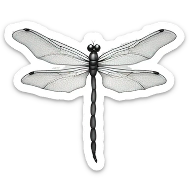 Elegant dragon fly icon made with line sticker