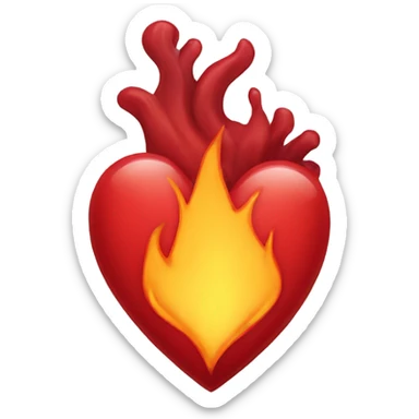 Heart with flames  sticker
