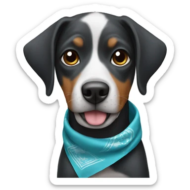Dog wearing bandanna sticker