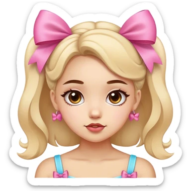 Girl with cute bows sticker