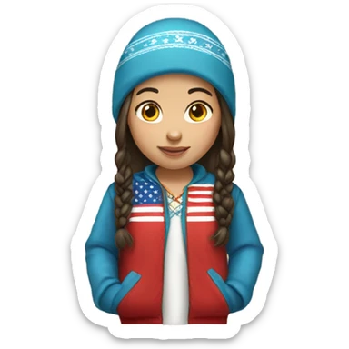 Kazakh girl wearing American clothes sticker