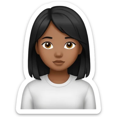 filipino girl with black layers hair sticker