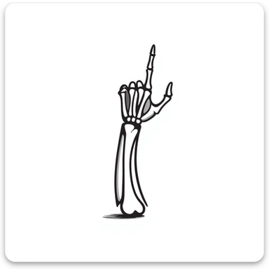 skeleton hand drawn doodle sticker