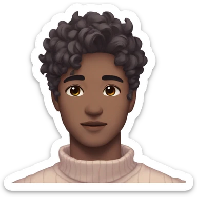 Gorgeous pastel anime style man with blushing face and butterflies aesthetic trending style sticker