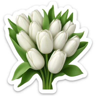white tulip bouquet  sticker