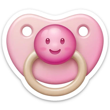 baby pacifier with pink gradient and beige colors sticker