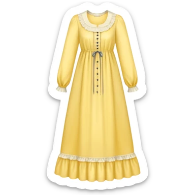 victorian nightgown long sleeve yellow sticker