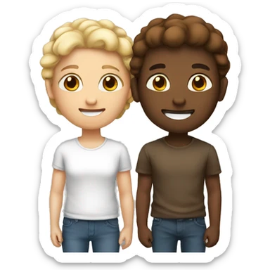 Two bestfriends one white one brown sticker