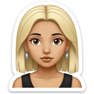 Mexican girl with piercings and black and blonde hair sticker