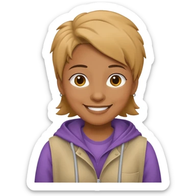 A lesbian with baggy clothes sticker