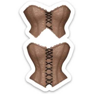 pastel brown lace corset sticker