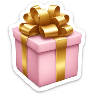 Light pink present with gold bow sticker