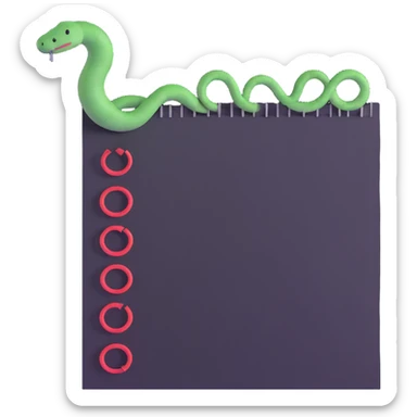 long curling to-do list paper looping up and down like a snake with tiny checkboxes fading into distance sticker