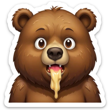 Barf bear sticker