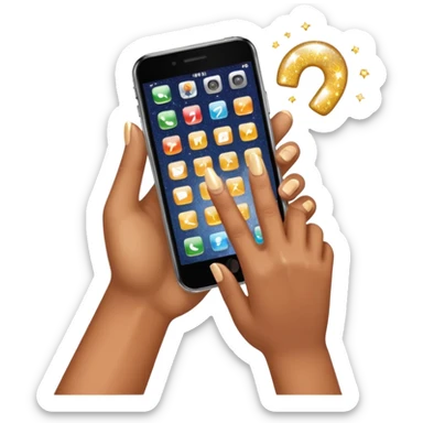 hand putting a phone aside with sparkles sticker