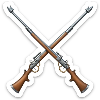 create an emoji similar to the crossed swords emoji, but instead of swords use muskets, recreating the infantry simbol but as an emoji sticker