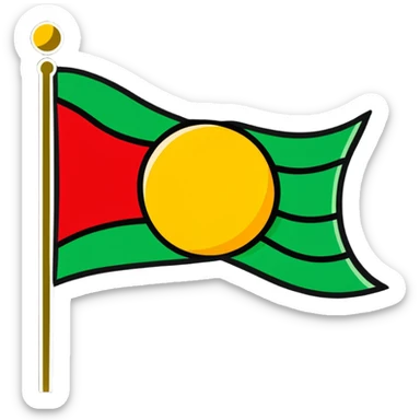 waving Kurdish flag sticker