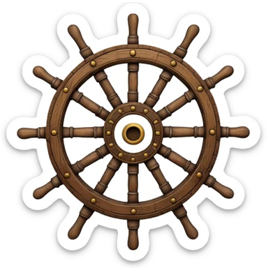 pirate ship wheel sticker