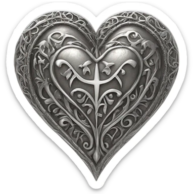 Gothic silver heart sticker