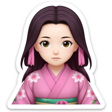 nezuko but bad and cute from demon slayer sticker