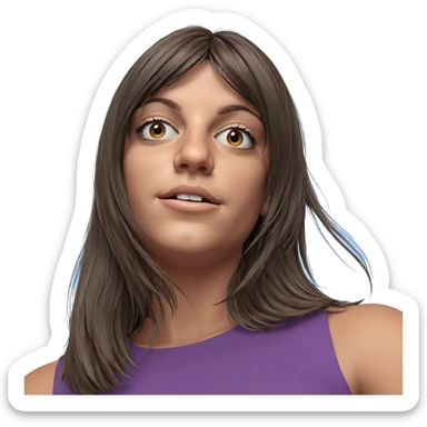 girl with brown hair portrait sticker