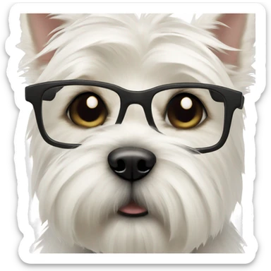 west highland white terrier with black glasses sticker