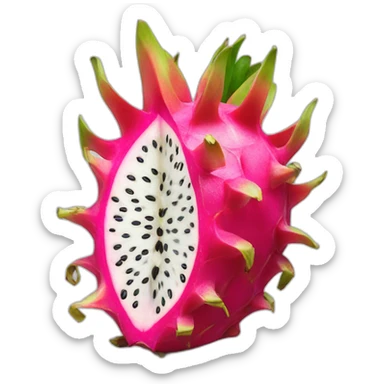 dragonfruit halved sticker